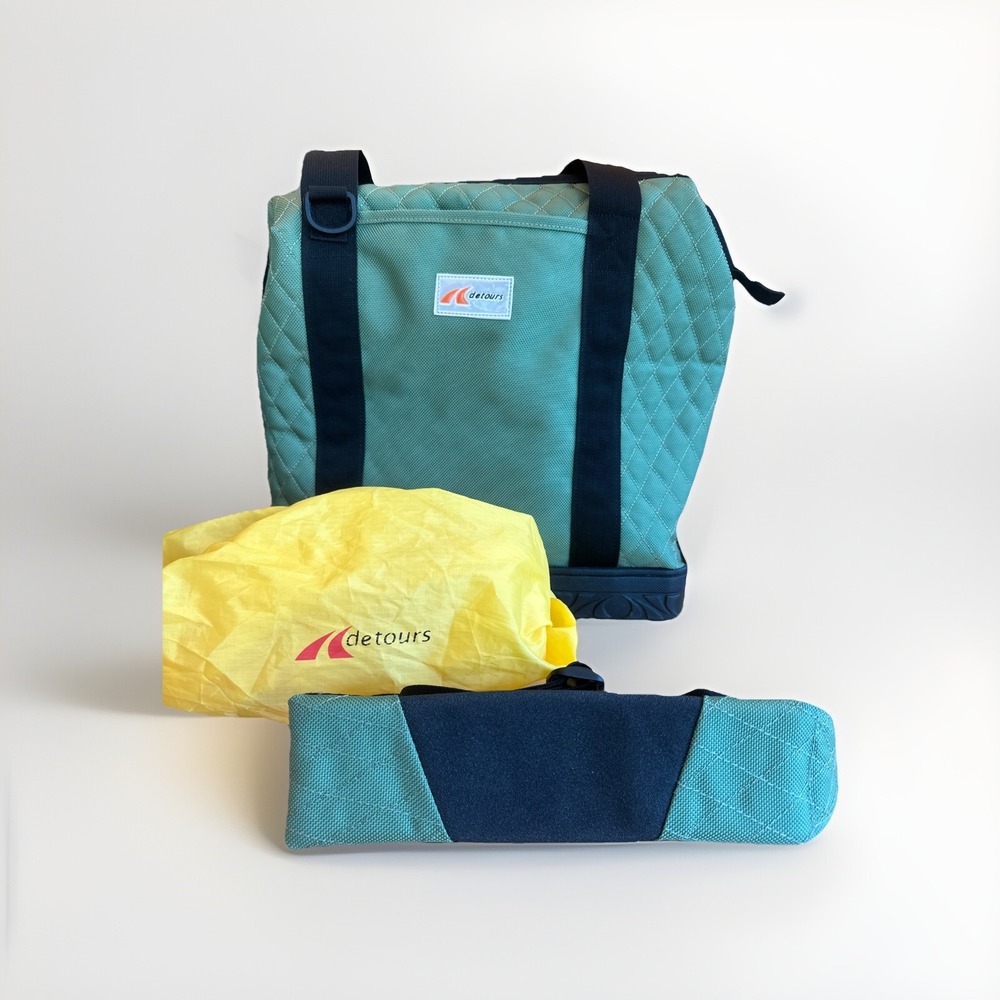 Detours Sport Green Toocan Urban Utility Pannier Rain Cover Padded Cross Strap‎
